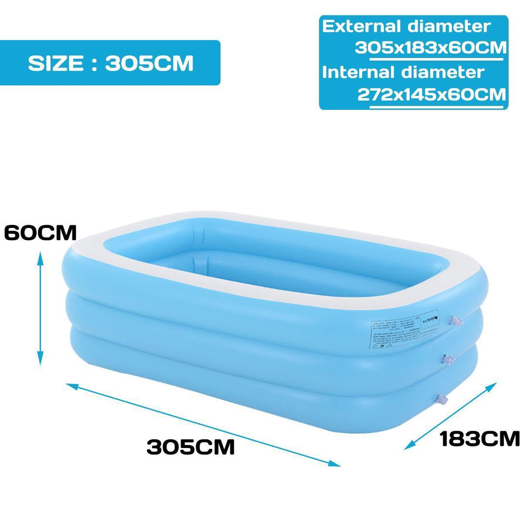 1.1m/1.3m/ 1.5m/1.96m/2.62m/3.05m Inflatable Swimming Pool Adults Kids Pool Bathing Tub Outdoor Indoor Swimming Pool