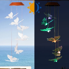 Load image into Gallery viewer, Butterfly Solar Wind Chimes
