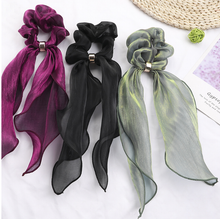 Load image into Gallery viewer, 10 Pcs Hair Scrunchies Chiffon Scarf Hair Ties Elastic Hair Bands Ponytail Holder Flower Printed Hair Bobbles Vintage Accessories for Women Girls Bow
